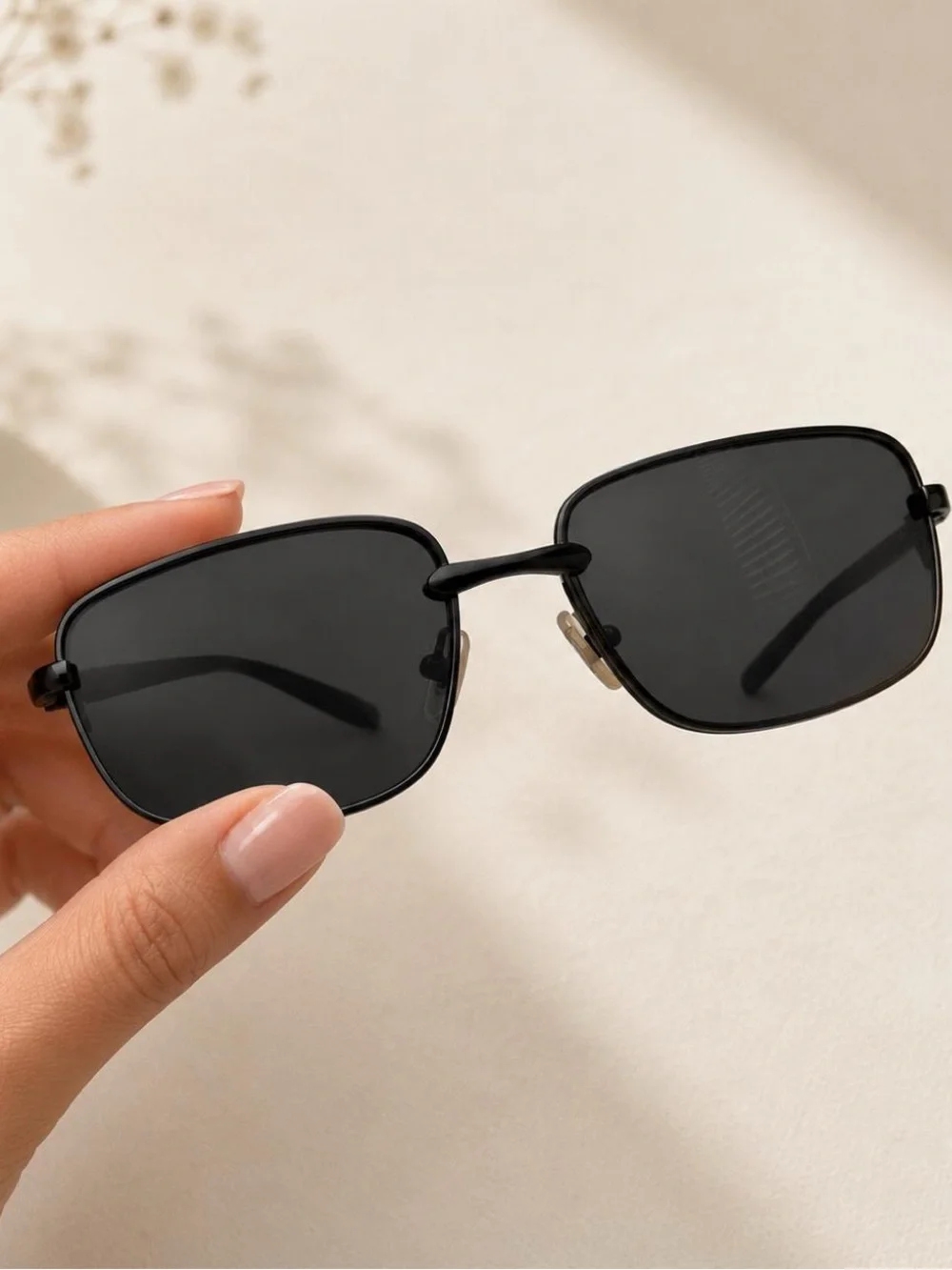 Dockers Black Square Metal Frame Sunglasses